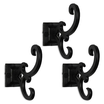 Swirl Metal Hooks | Set Of 3 | Multiple Colors Black