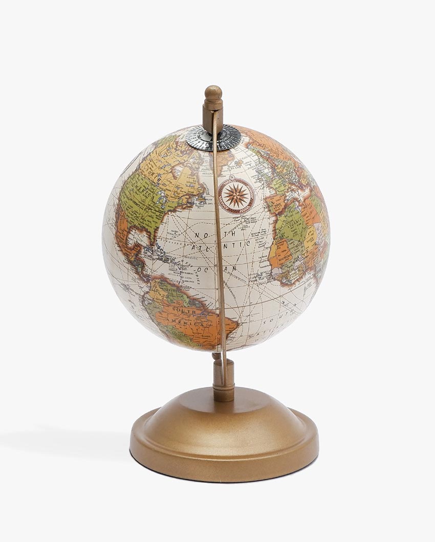 Antiqe Golden Frame Globe White