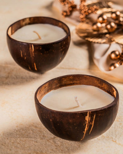 Stylish Coconut Shell Candle | 7 x 7 cm/3 x 3 inches