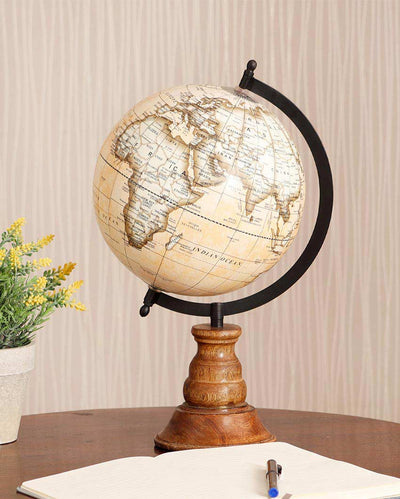 Vintage Voyage World Globe Beige