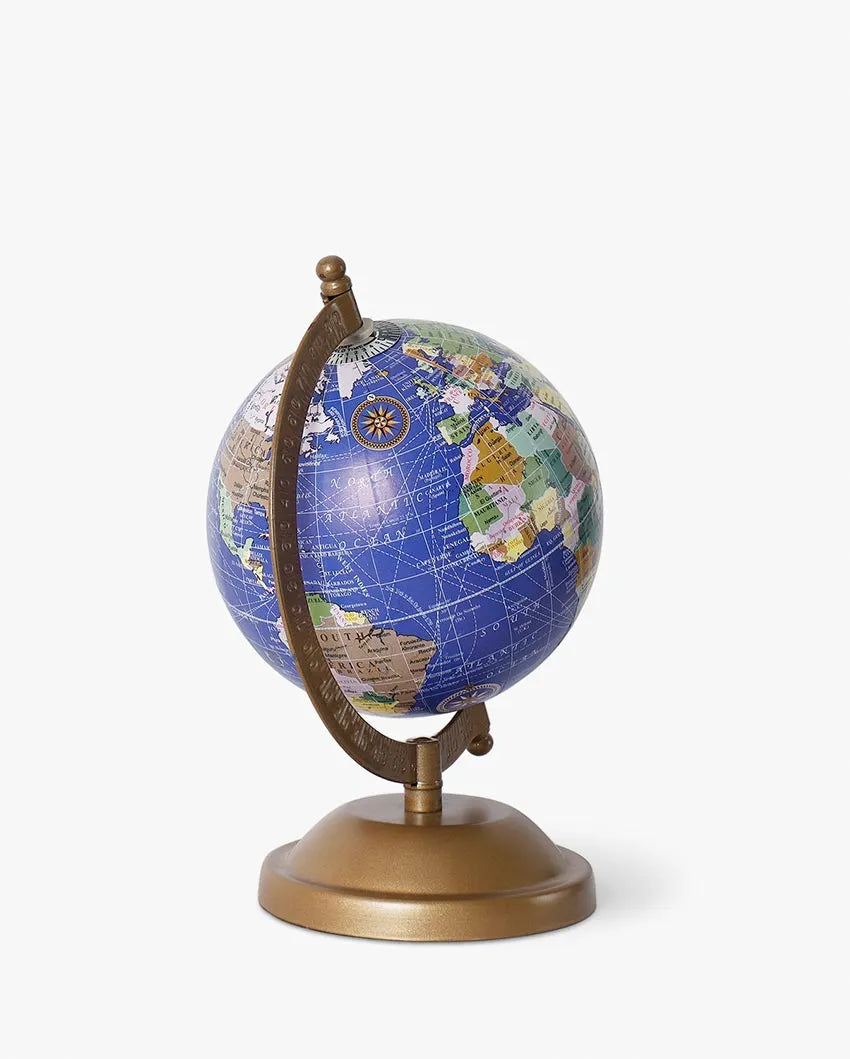 Antiqe Golden Frame Globe Dark Blue