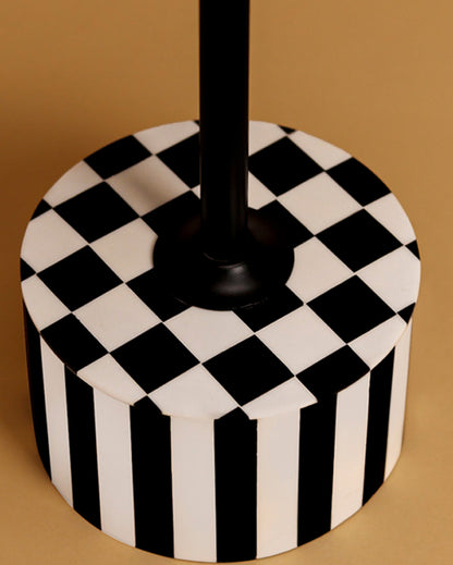 Modern Geo Black Flora Drink Side Table | 10 x 24 inches