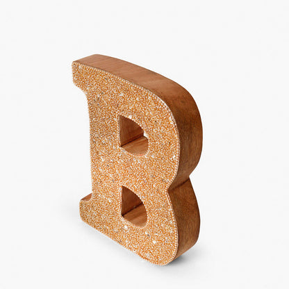 Artful Beaded Wooden Letter B Ornament | 6 x 2 x 8 inches