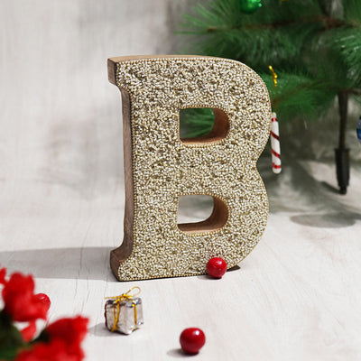 Artful Beaded Wooden Letter B Ornament | 6 x 2 x 8 inches