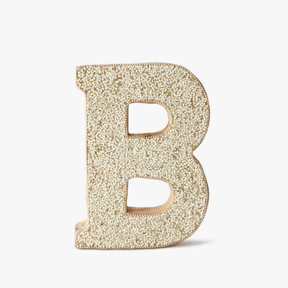 Artful Beaded Wooden Letter B Ornament | 6 x 2 x 8 inches