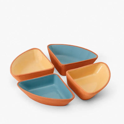 Quatro Triangle Terracotta Bowls | Set Of 4 Default Title