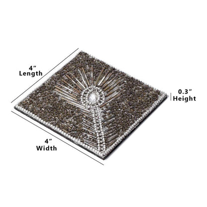 Silver Sparkle Beaded Coasters | Set Of 4 Default Title