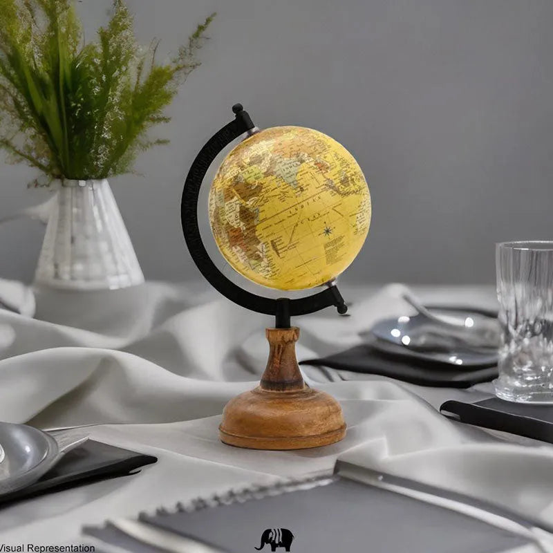 Yellow Mellow Abstract Globe Showpiece Default Title