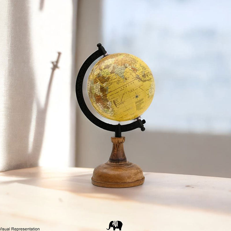 Yellow Mellow Abstract Globe Showpiece Default Title