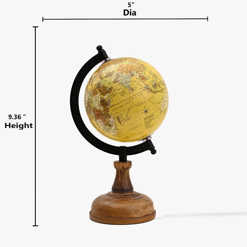 Yellow Mellow Abstract Globe Showpiece Default Title