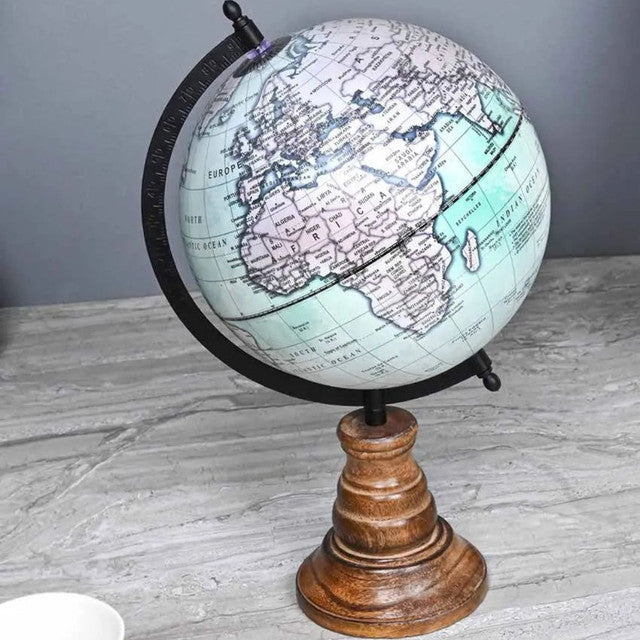 Ocean Wooden Base Globe