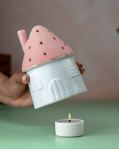 Pink Cottage Ceramic Tealight Holder