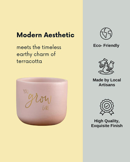 You Grow Girl Terracotta Planter