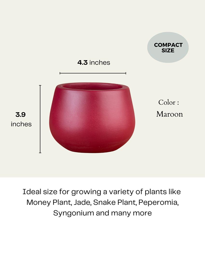 Minimal Maroon Terracotta Planter