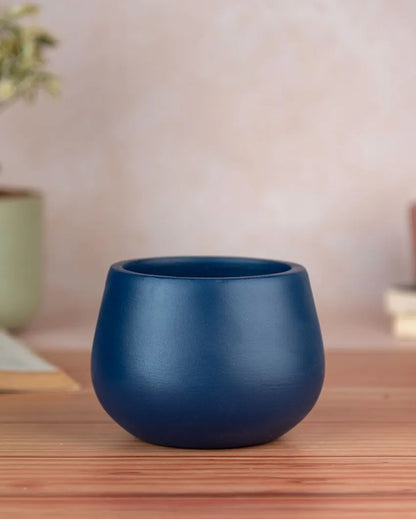 Dark Blue Beautiful Minimal Terracotta Planter