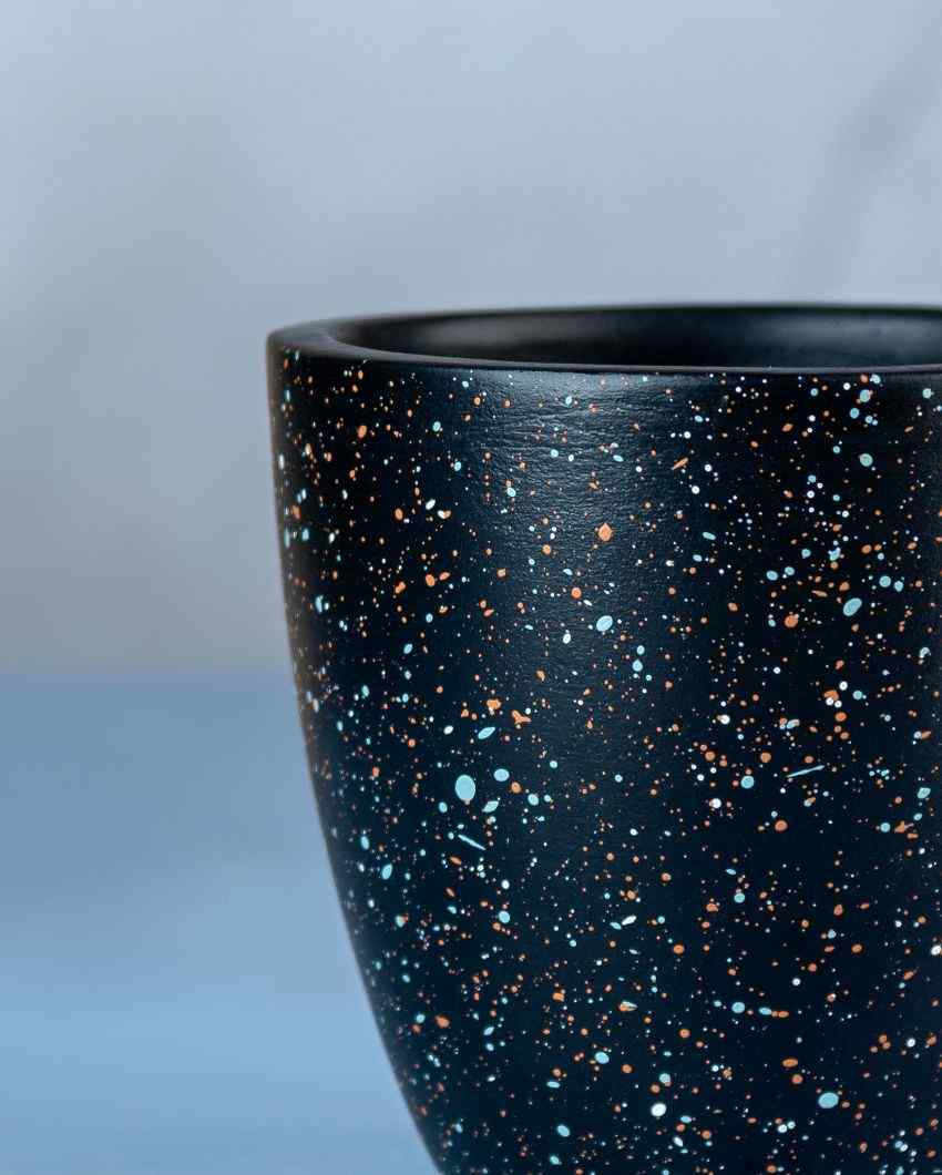 Black Galaxy Terracotta Pot