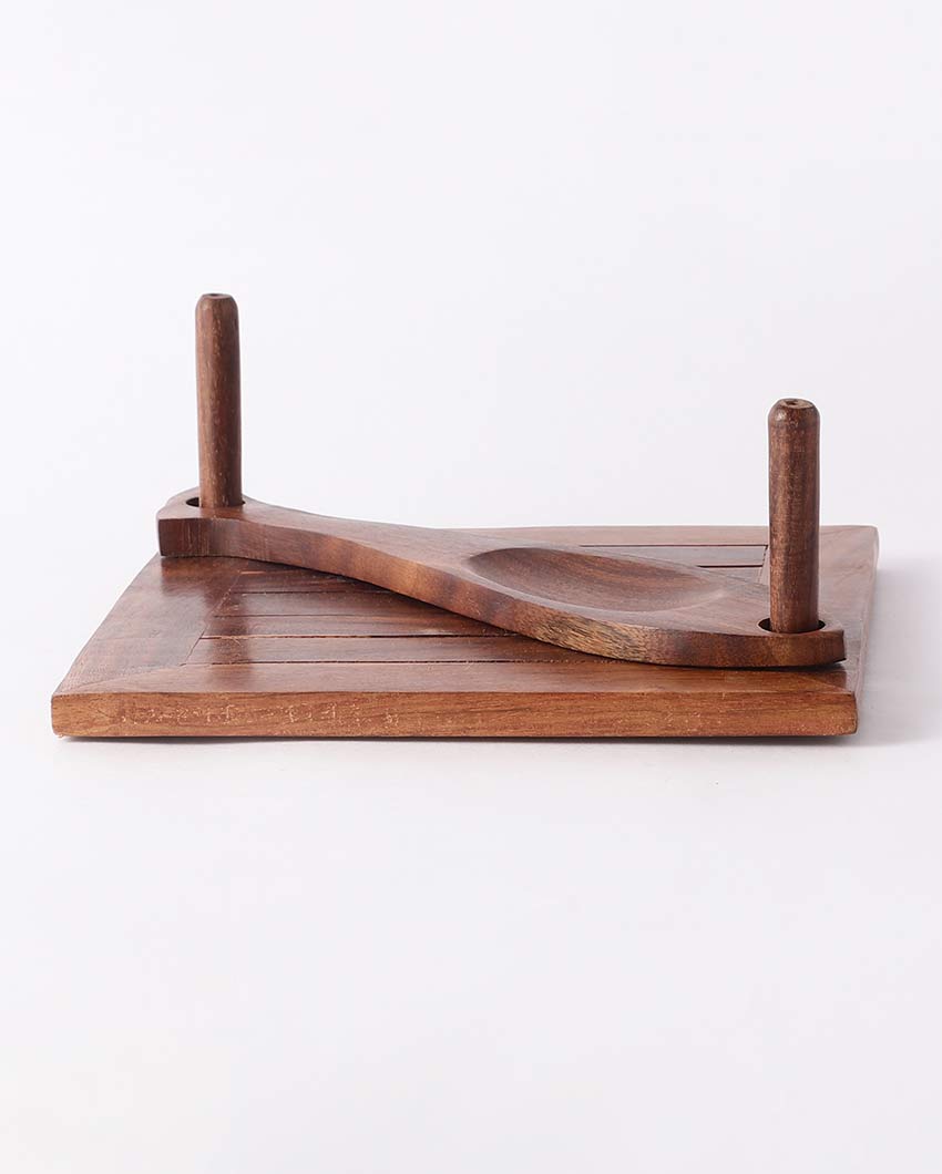 Elegant Stylish Wooden Brown Tissue Holder | 7 x 7 x 3 inches