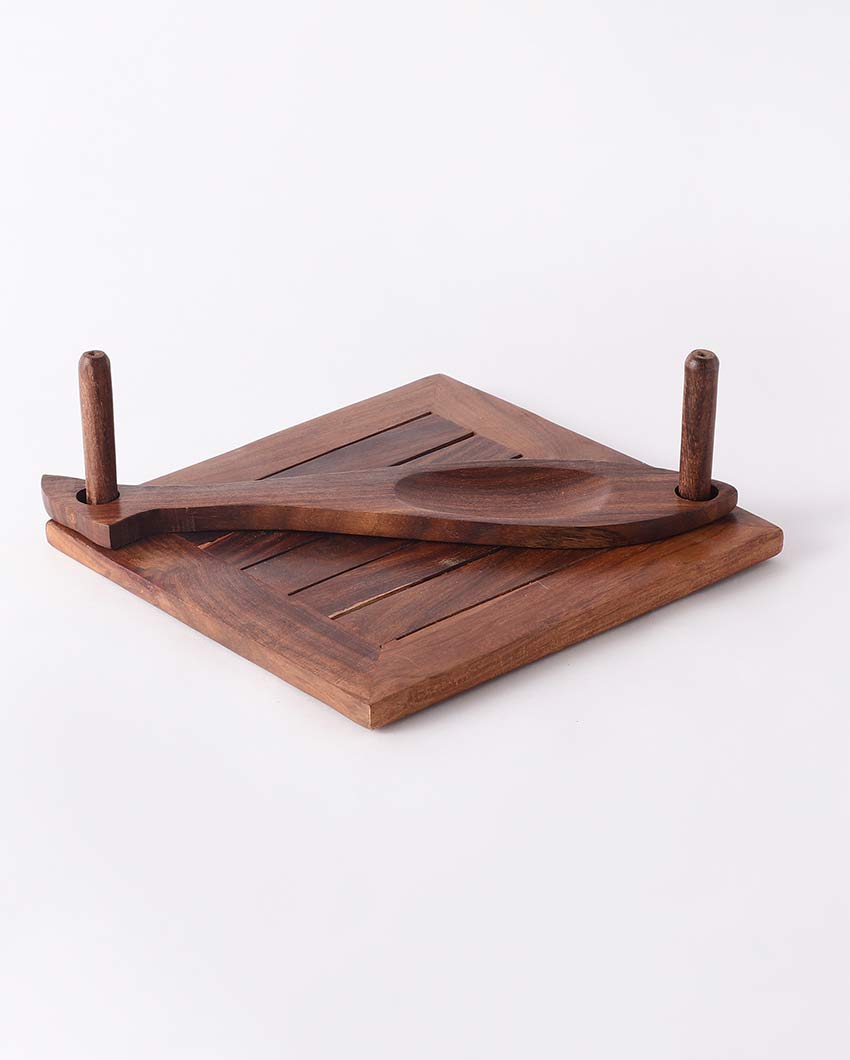 Elegant Stylish Wooden Brown Tissue Holder | 7 x 7 x 3 inches