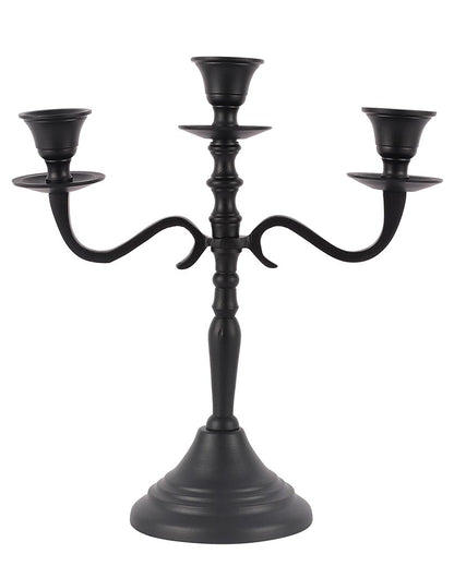 Elegant Three Arm Design For Hosting Candlelight Events Aluminium Candle Holder | 10 x 4 x 11 inches