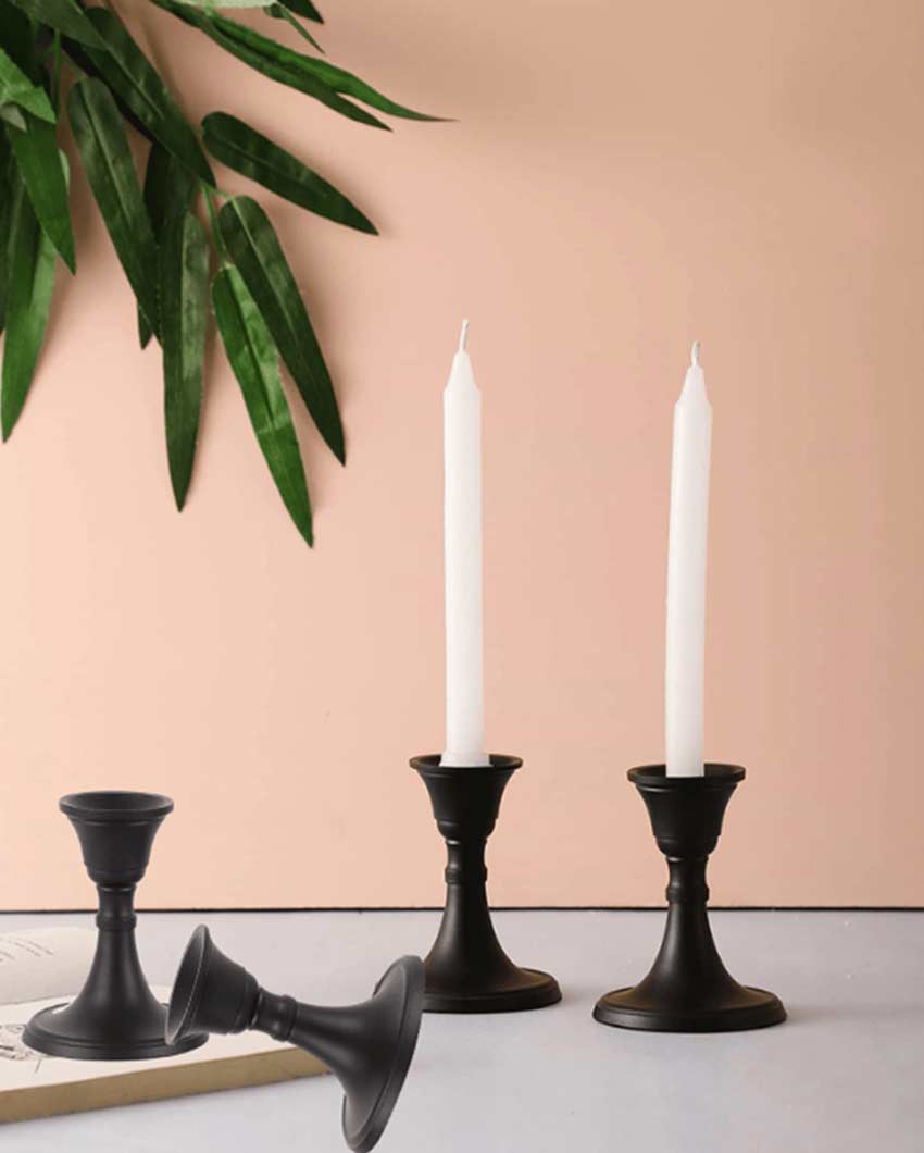 Charming Mini Aluminium Candle Stands | Set of 4 | 3 x 3 inches