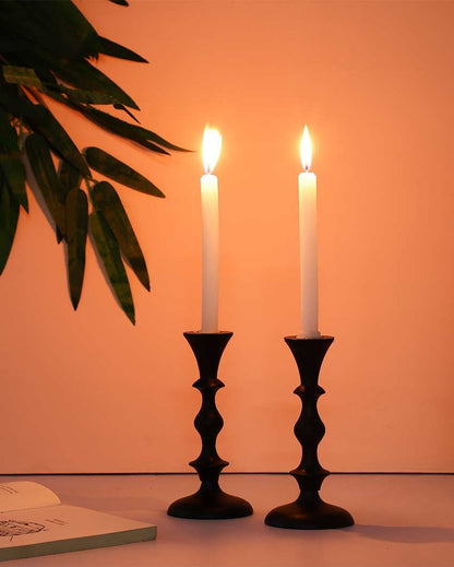 Elegant Aluminium Centerpiece Candle Stands | Set of 2 | 3 x 6 inches