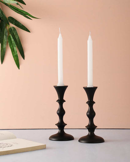 Elegant Aluminium Centerpiece Candle Stands | Set of 2 | 3 x 6 inches