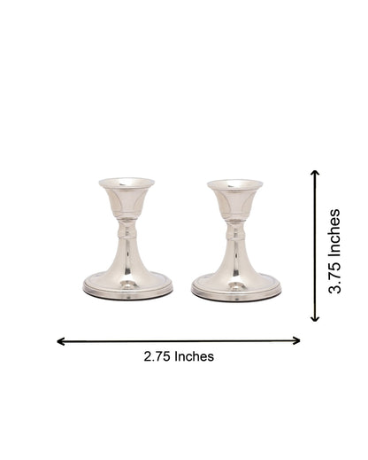 Charming Mini Aluminium Candle Stands | Set of 4 | 3 x 3 inches