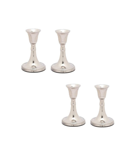 Charming Mini Aluminium Candle Stands | Set of 4 | 3 x 3 inches