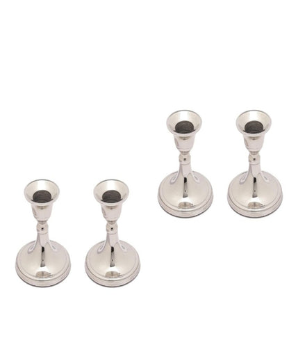 Charming Mini Aluminium Candle Stands | Set of 4 | 3 x 3 inches