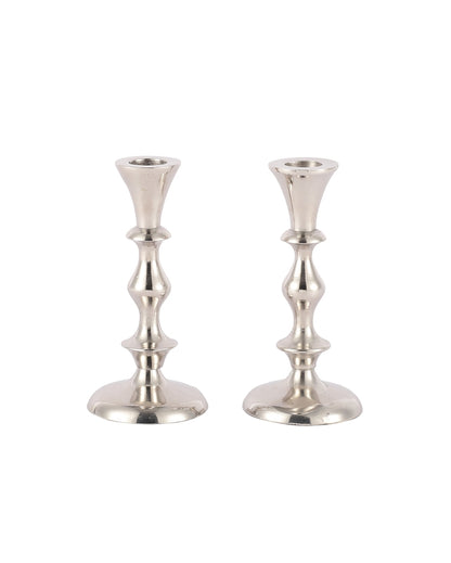 Elegant Aluminium Centerpiece Candle Stands | Set of 2 | 3 x 6 inches