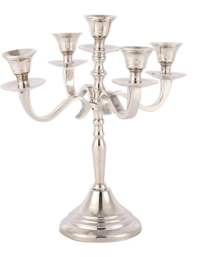 Graceful Five Arm Design For Ambience Any Space Aluminium Candle Holder | 10 x 4 x 11 inches