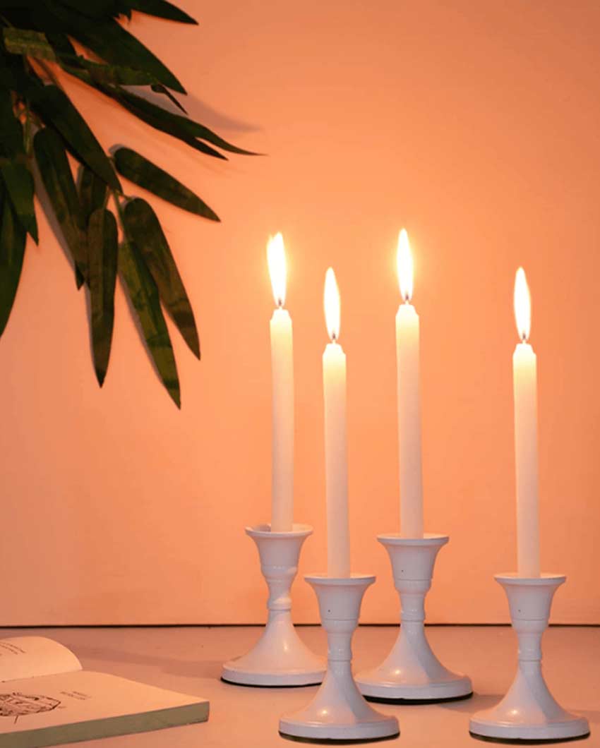 Charming Mini Aluminium Candle Stands | Set of 4 | 3 x 3 inches