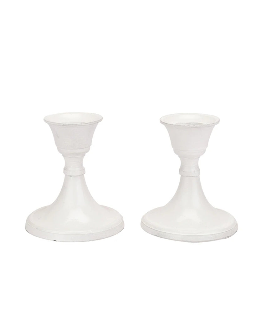 Charming Mini Aluminium Candle Stands | Set of 4 | 3 x 3 inches