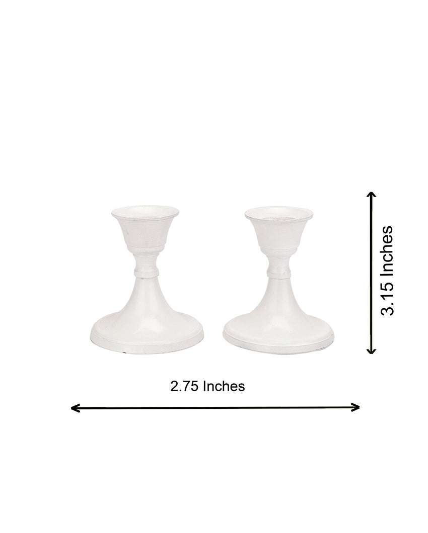 Charming Mini Aluminium Candle Stands | Set of 4 | 3 x 3 inches