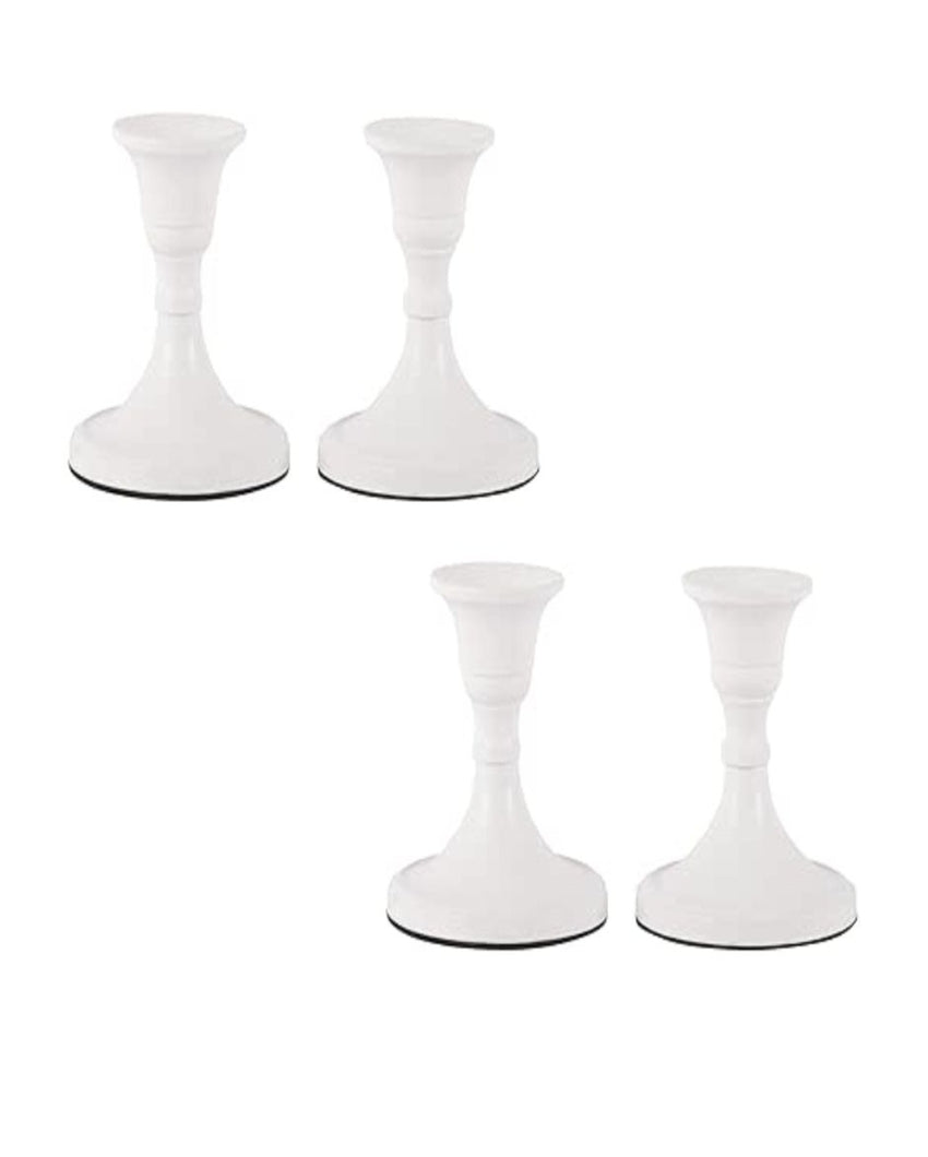 Charming Mini Aluminium Candle Stands | Set of 4 | 3 x 3 inches