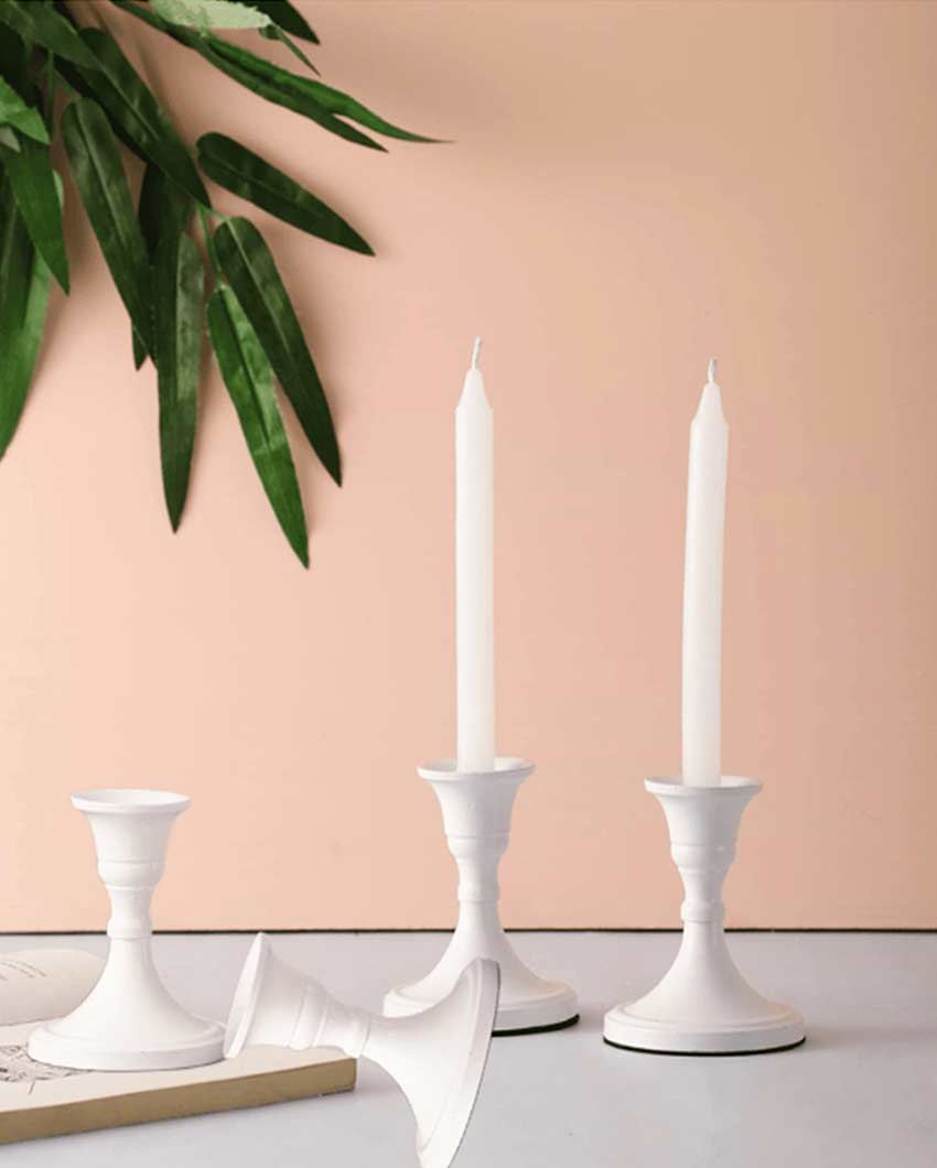 Charming Mini Aluminium Candle Stands | Set of 4 | 3 x 3 inches