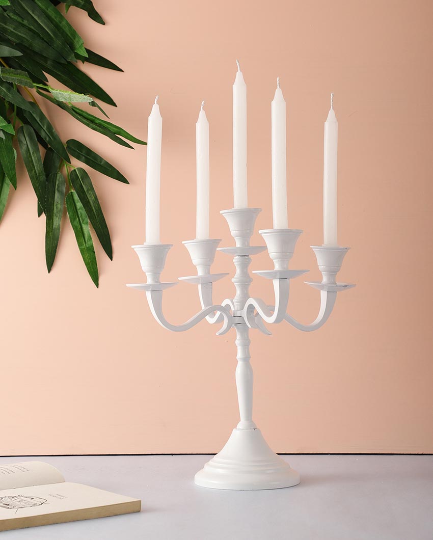 Graceful Five Arm Design For Ambience Any Space Aluminium Candle Holder | 10 x 4 x 11 inches