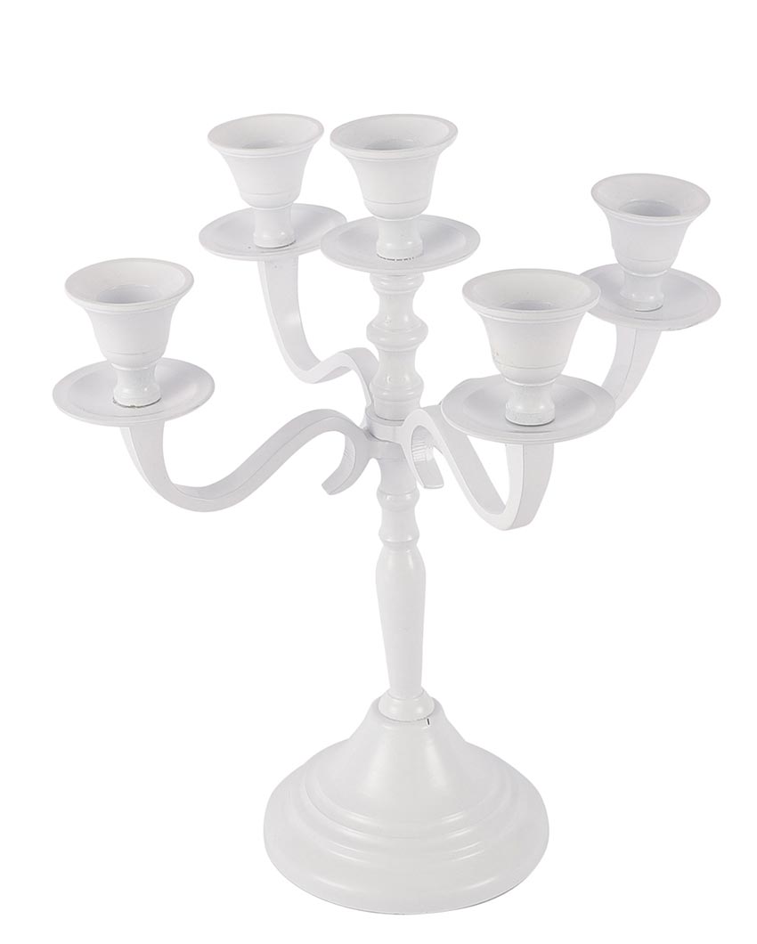 Graceful Five Arm Design For Ambience Any Space Aluminium Candle Holder | 10 x 4 x 11 inches