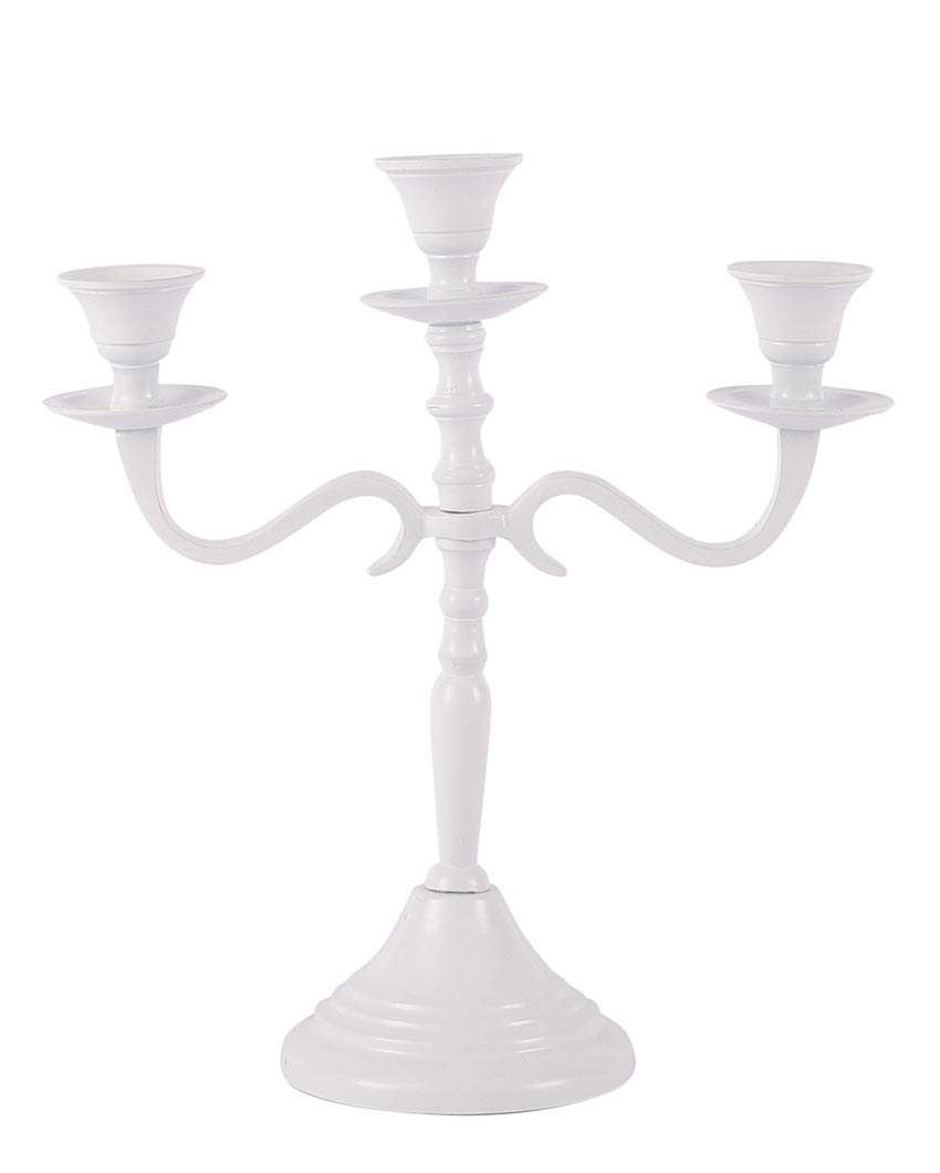 Elegant Three Arm Design For Hosting Candlelight Events Aluminium Candle Holder | 10 x 4 x 11 inches