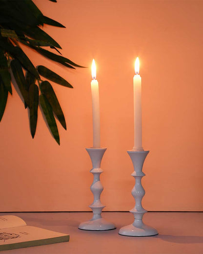 Elegant Aluminium Centerpiece Candle Stands | Set of 2 | 3 x 6 inches