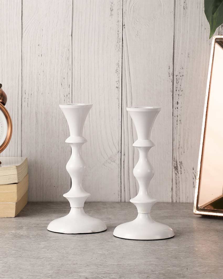 Elegant Aluminium Centerpiece Candle Stands | Set of 2 | 3 x 6 inches