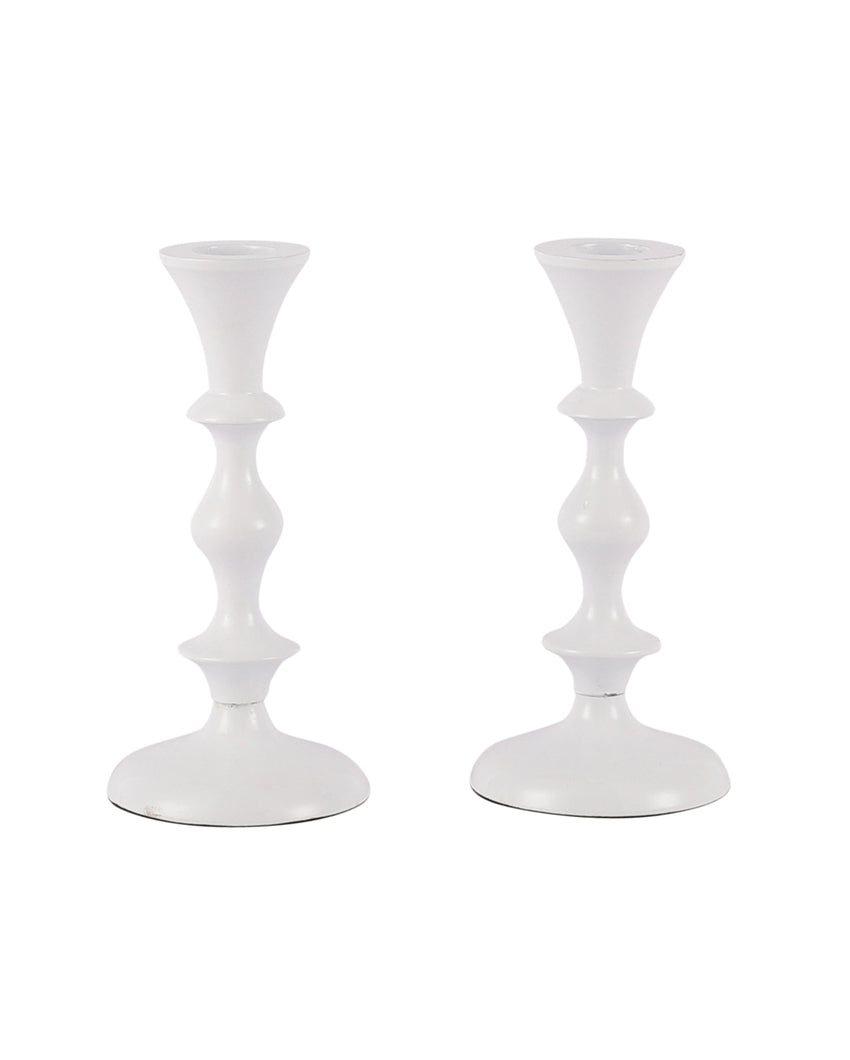 Elegant Aluminium Centerpiece Candle Stands | Set of 2 | 3 x 6 inches