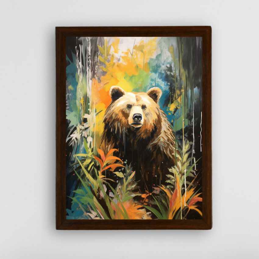 Bear Harmony Find Your Abstract Canvas Wall Painting