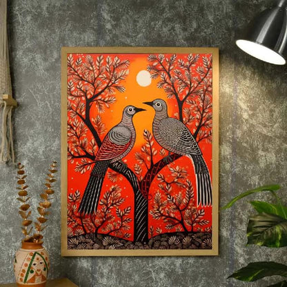 Beauty Pigeon Sunset Canvas Home Decor Wall Painting