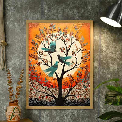 Elegant Home Sunset Artisan Canvas Wall Painting