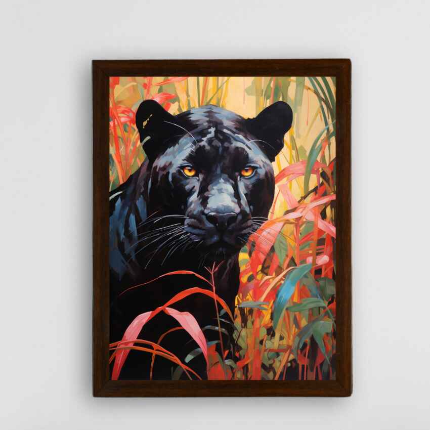 Harmony Abstract Panther Canvas Wall Painting