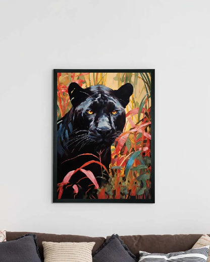 Harmony Abstract Panther Canvas Wall Painting