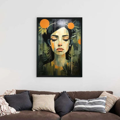 Sad Women Flowers Artisan Canvas Wall Painting