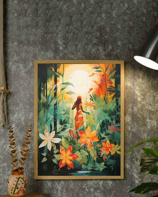 Wall Art Artisan Woman's Silhouette Canvas Wall Painting
