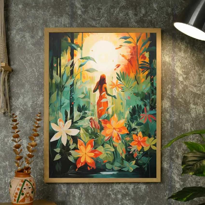 Wall Art Artisan Woman's Silhouette Canvas Wall Painting